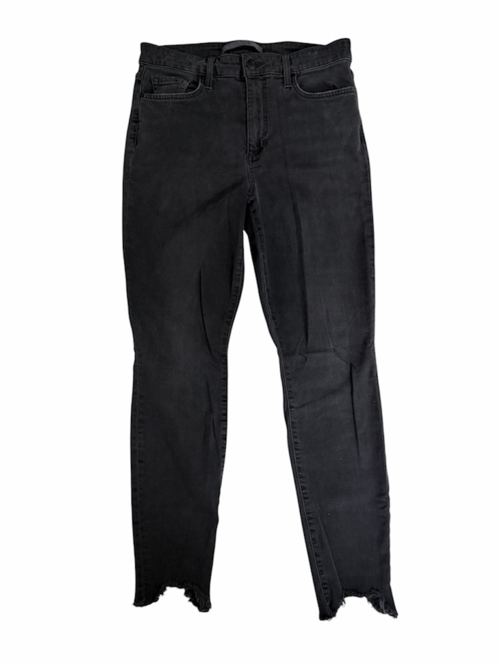 Joe’s Jeans Women's Faded Black High-Rise Skinny Jeans raw hem stretch 29